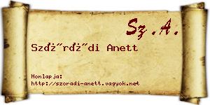 Szórádi Anett névjegykártya